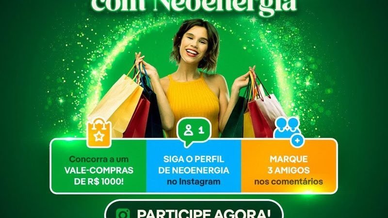 Nova promoção: Neoenergia vai sortear vale compras no valor de um mil reais