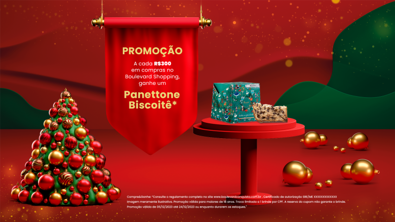 Promoção especial de Natal do Boulevard Shopping presenteia clientes com panettones 