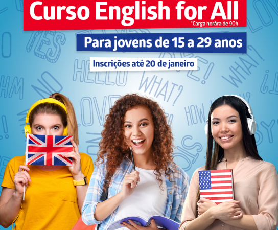 Inscrições do curso English for All realizado pela Prefeitura estão abertas até 20 de janeiro