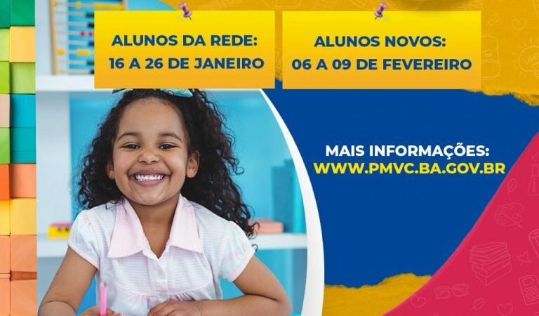 Matrículas da rede municipal de Conquista  começam dia 16 e serão totalmente on-line