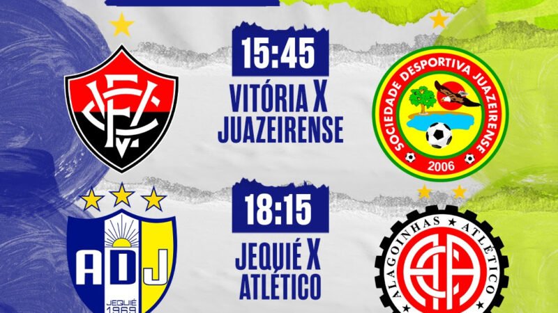 Vitória x Juazeirense e Jequié x Atlético neste domingo na TVE