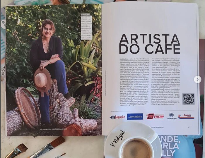 No Dia Mundial do Café homenagem a Valéria Vidigal a artista do café