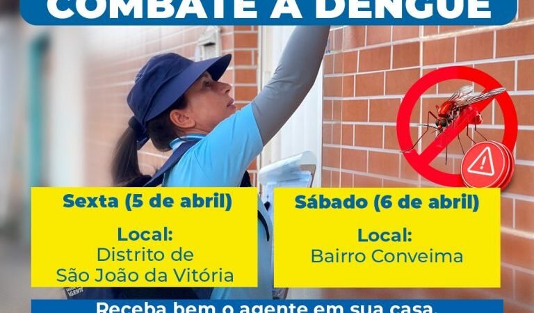 Distrito de São João da Vitória e bairro Comveima terão mutirões de combate à dengue