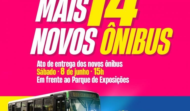 Frota do transporte coletivo de Vitória da Conquista recebe mais 14 ônibus 0km