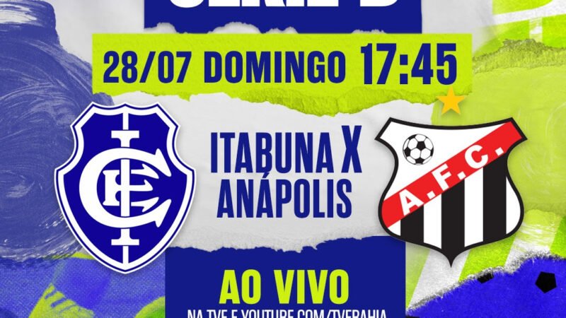 TVE transmite ao vivo Itabuna X Anápolis pela série D do Brasileirão