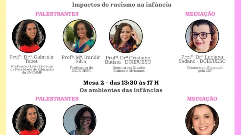 Uesc discute impactos do racismo na infância e os ambientes das infâncias