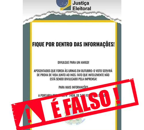 Comprovante de votação ainda não vale como prova de vida