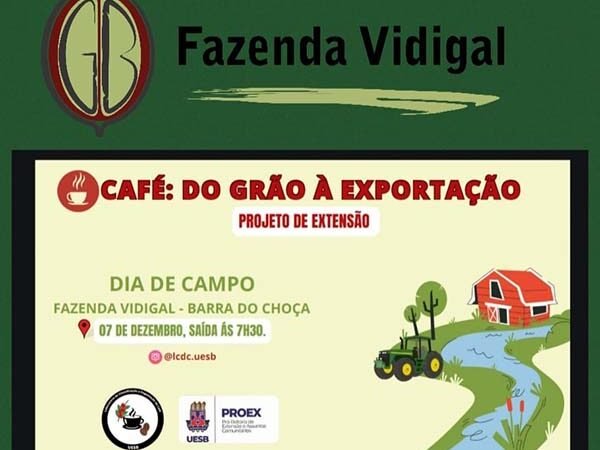 UESB realiza projeto de extensão na Fazenda Vidigal neste sábado: “do grão à exportação”
