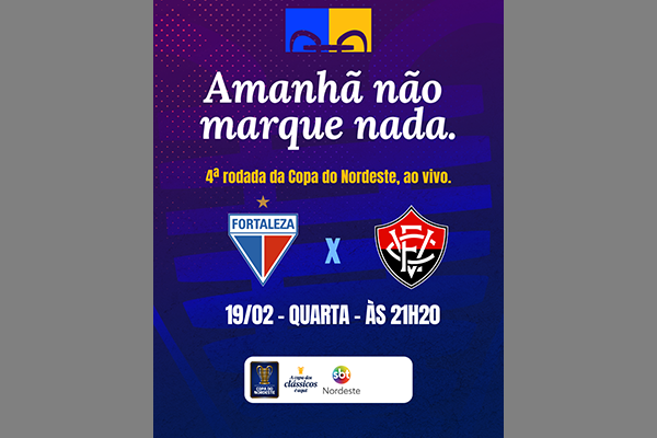 SBT Nordeste exibe Fortaleza x Vitória, nesta quarta-feira (19)