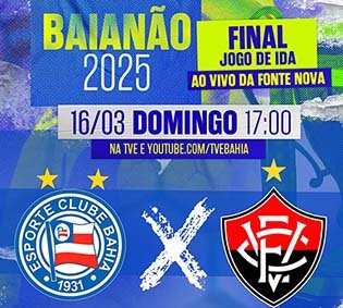 Bahia e Vitória na final do Baianão na TVE neste domingo