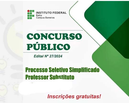 Processo Seletivo Simplificado do IFBA para professores substitutos