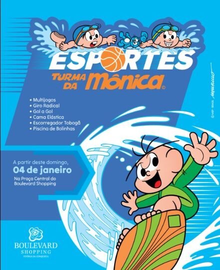 Esportes e diversão com a Turma da Mônica chegam ao Boulevard Shopping Conquista