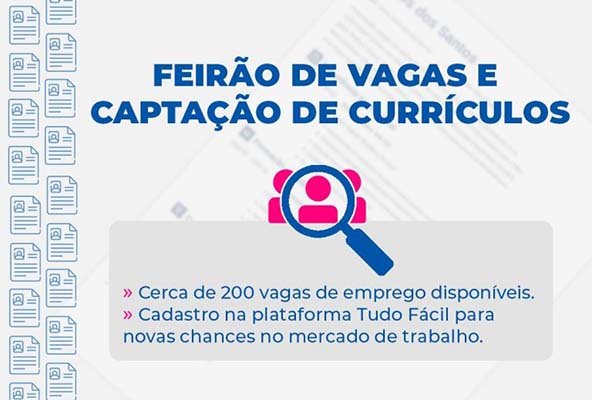 Feirão de Vagas e Captação de Currículos nesta quinta e sexta-feira