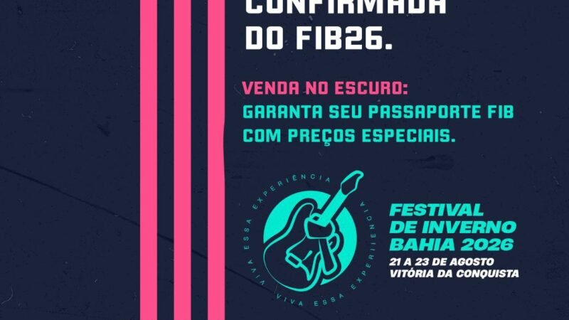 Pode ser você a primeira atração confirmada do Festival de Inverno Bahia 2026