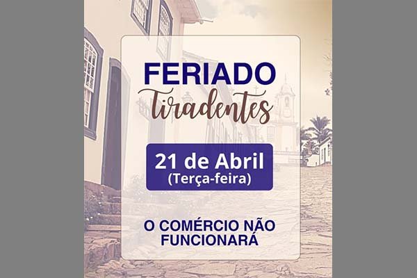 Comércio em Vitória da Conquista funciona na segunda-feira dia 20. Terça não!