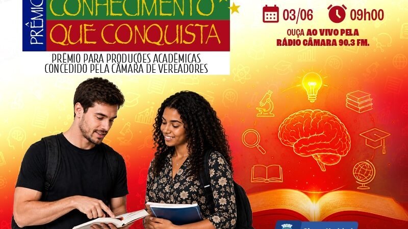 Câmara realiza premiação do “Conhecimento que Conquista” na próxima quarta-feira