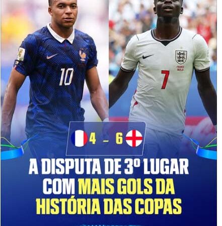 Em jogo de recordes, Inglaterra fica com o 3º lugar na Copa do Mundo