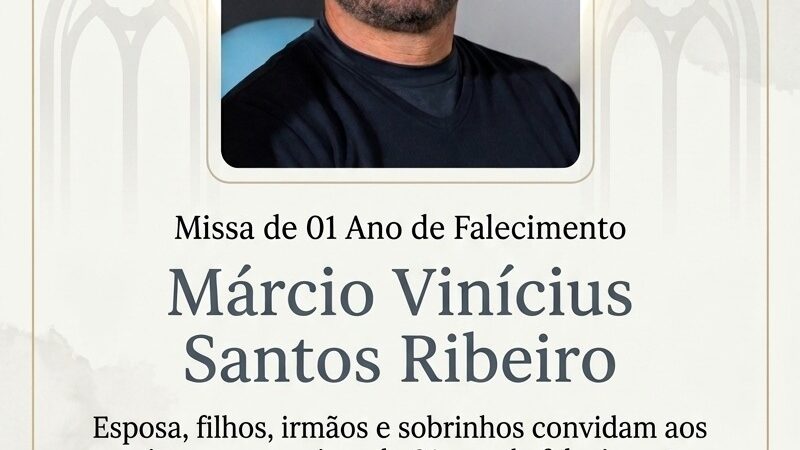 Missa marca um ano da partida do Escrivão de Polícia Civil, Márcio Vinícius Santos Ribeiro