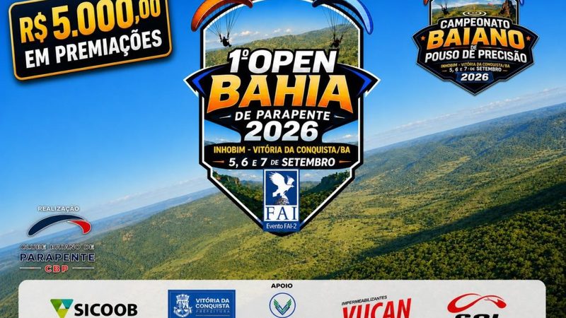 1º Open Bahia de Parapente reúne pilotos de todo o Brasil em Vitória da Conquista