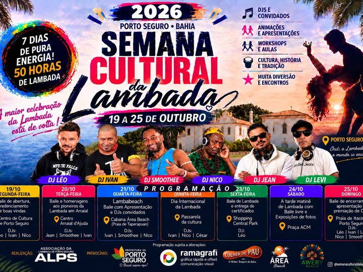 Semana da Lambada começa nesta segunda em Porto Seguro